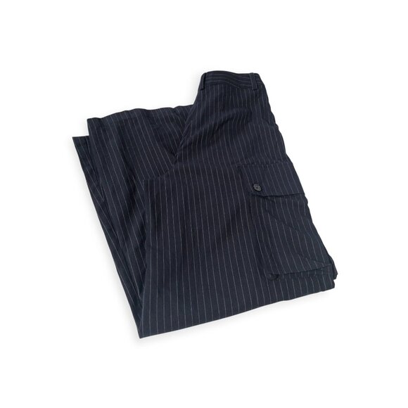Anthropologie TwentySixHundred Navy Striped Wide Leg Dress Pants SZ 6 High Waist - Picture 6 of 14
